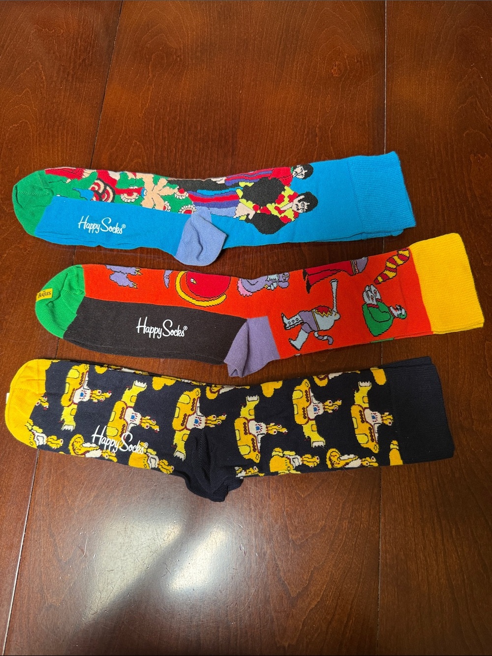 Happy Socks Men's Beatles-Inspired Crew Socks - Blue, Red, Black, Yellow - Picture 2 of 2